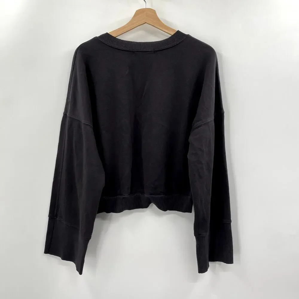 Spiritual Gangster M Gray Flare Sleeve Crewneck - Picture 4 of 5